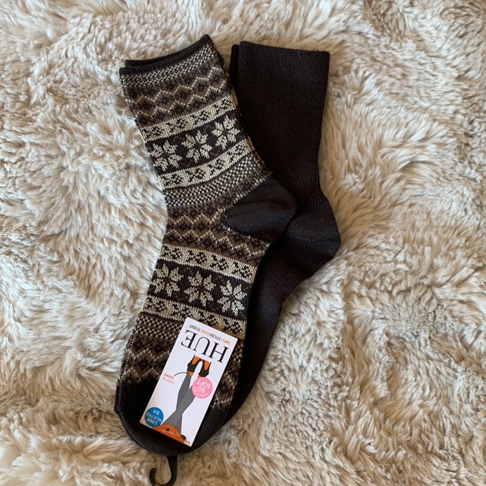 Hue 2 Pack Wintersoft Boot Socks - One Size Fits Most